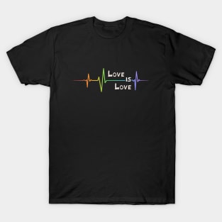 Love Wins Rainbow Heartbeat Pride Shirt, LGBTQ Pride, Gay Shirt, Lesbian Shirt, Gift for Gay Lesbian, Queer Pride Month Shirt T-Shirt